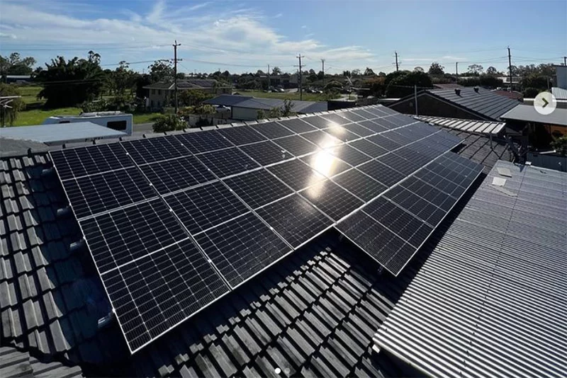 Solar panel installation by Rapid Roof Solutions
